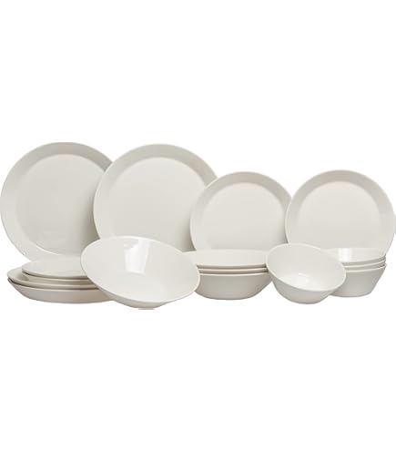 Amazon.com | Teema White 16 Piece Starter Set: Dinner Plates